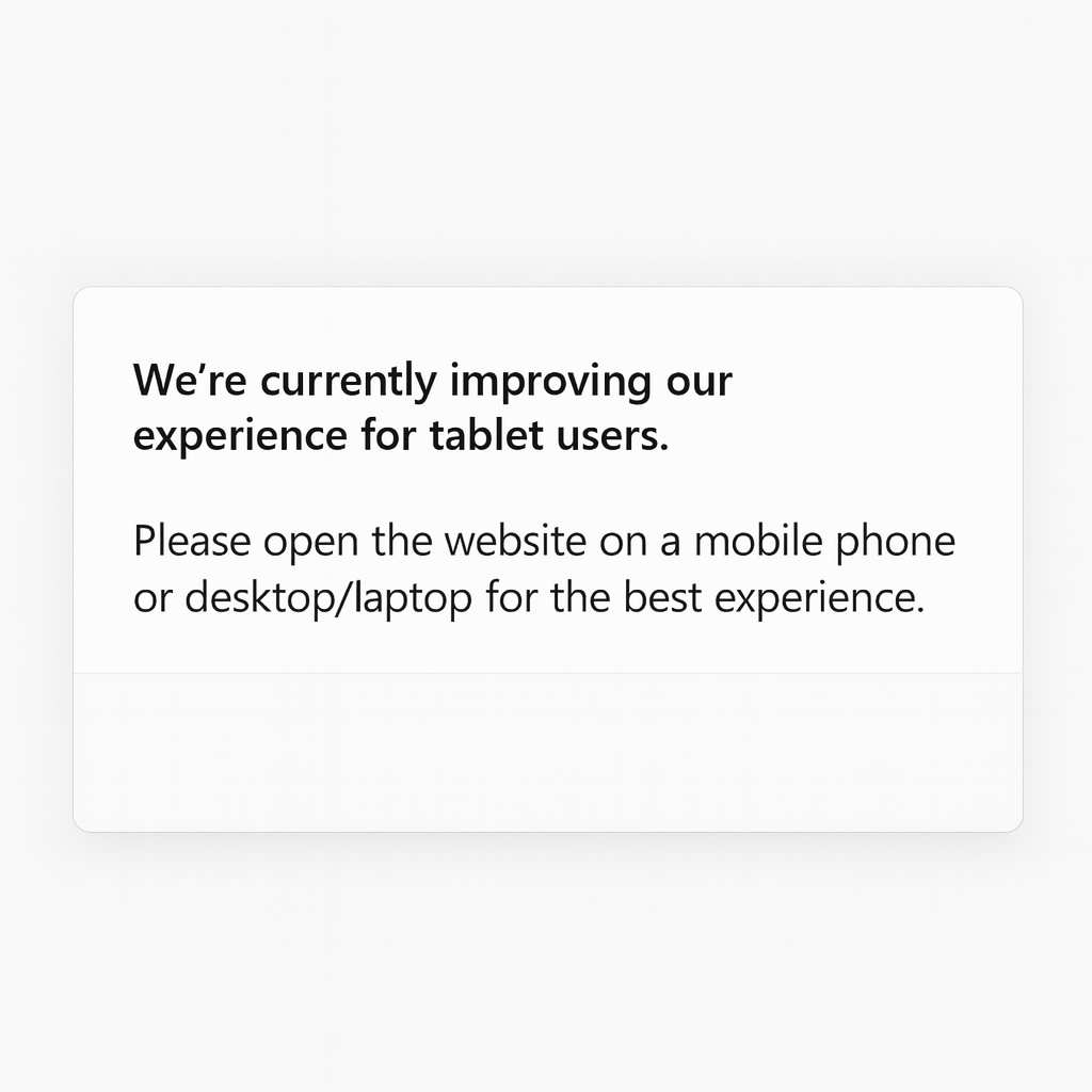 Tablet Blocked Screen